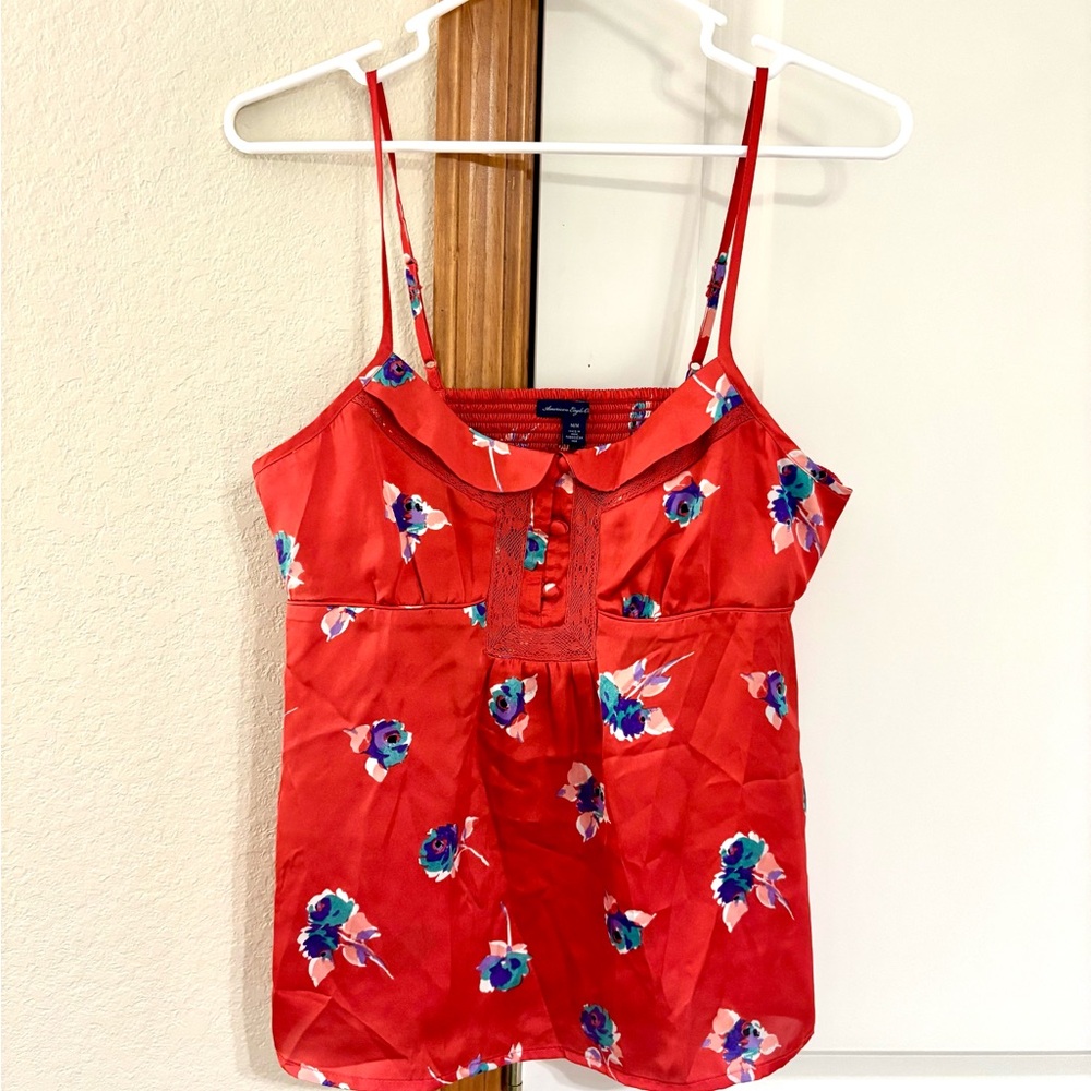 American Eagle Floral Print Sleeveless Blouse Size Medium